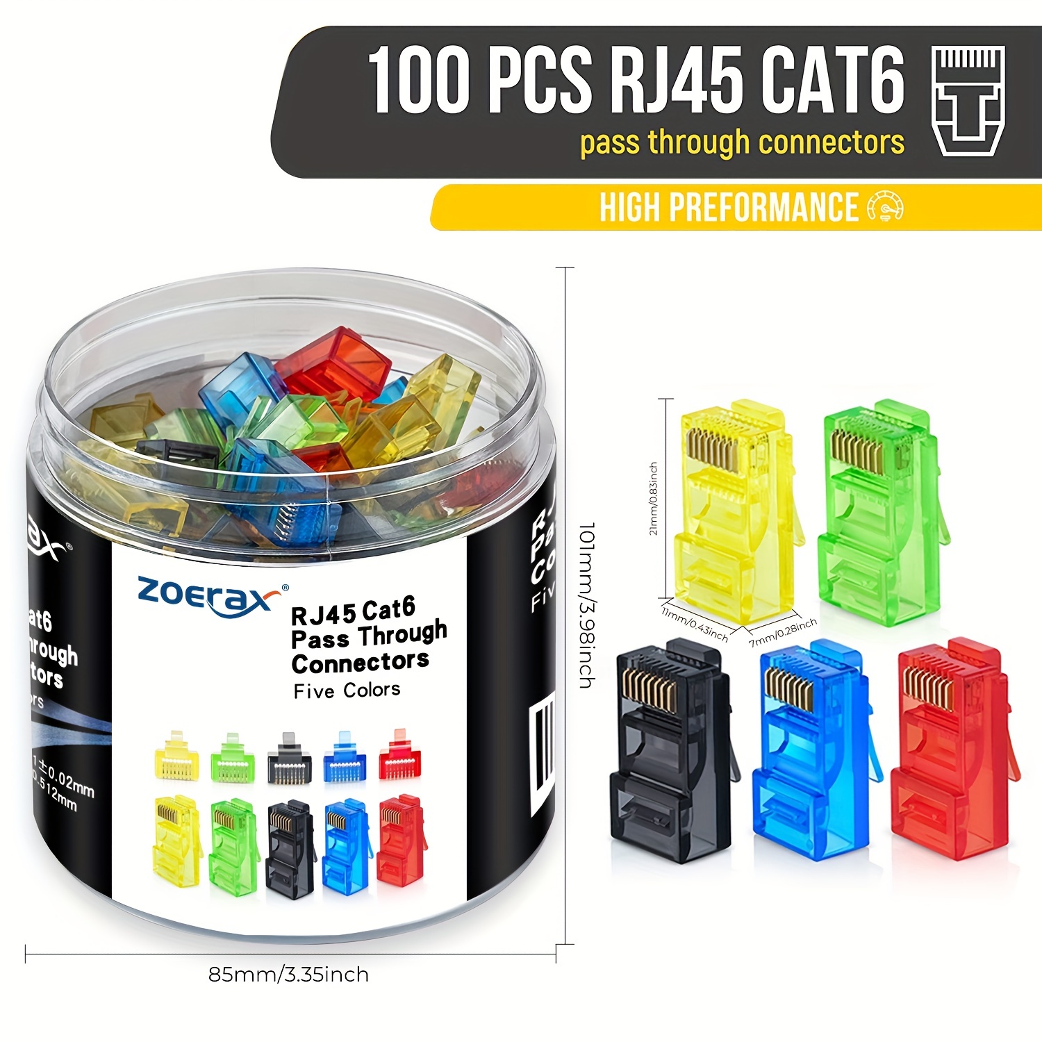 Rj45 Jack - ZoeRax 100 шт. разъемы RJ45 Cat6