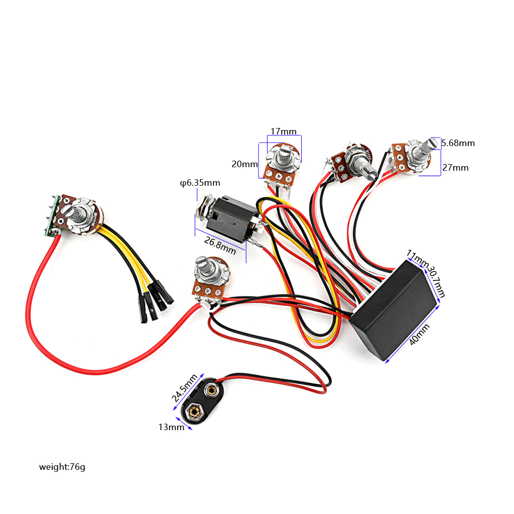 Passive Preamp - Предварительно Проводная 3-полосная активная басовая цепь