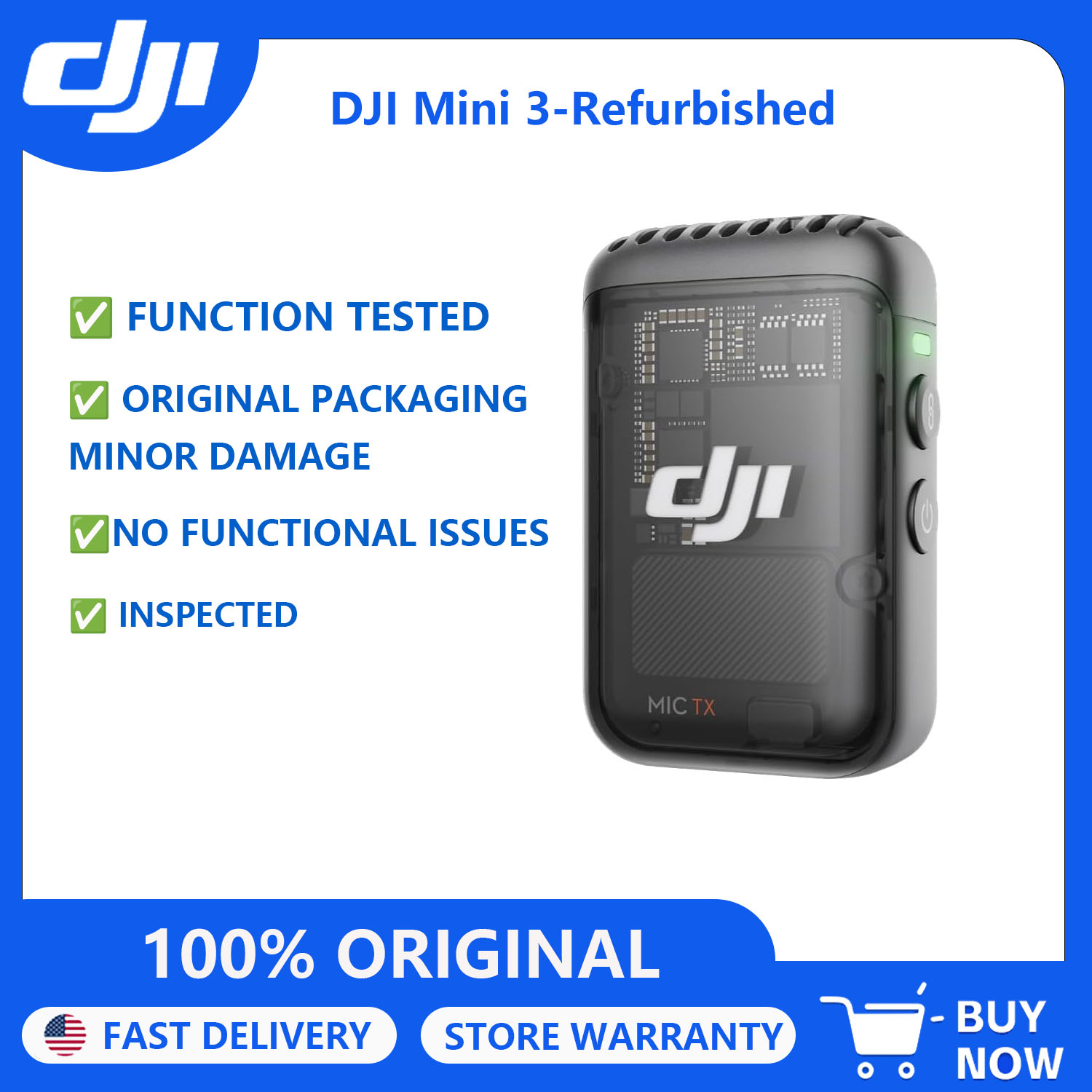 Microphone Capsule - Восстановленный беспроводной Bluetooth-микрофон DJI Mic 2