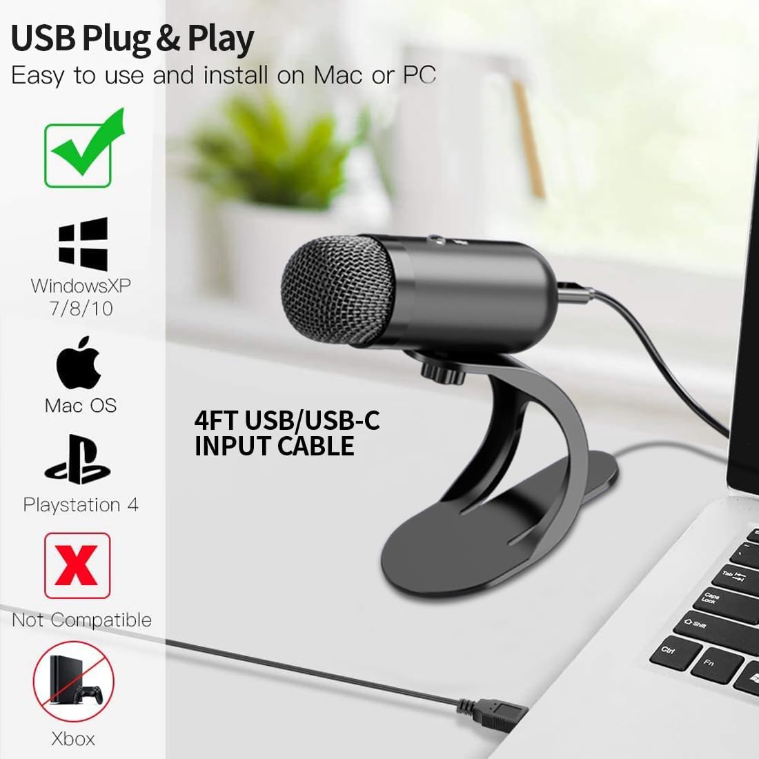 Microphone Capsule - Профессиональный USB-микрофон, конденсаторный микрофон для конференций,