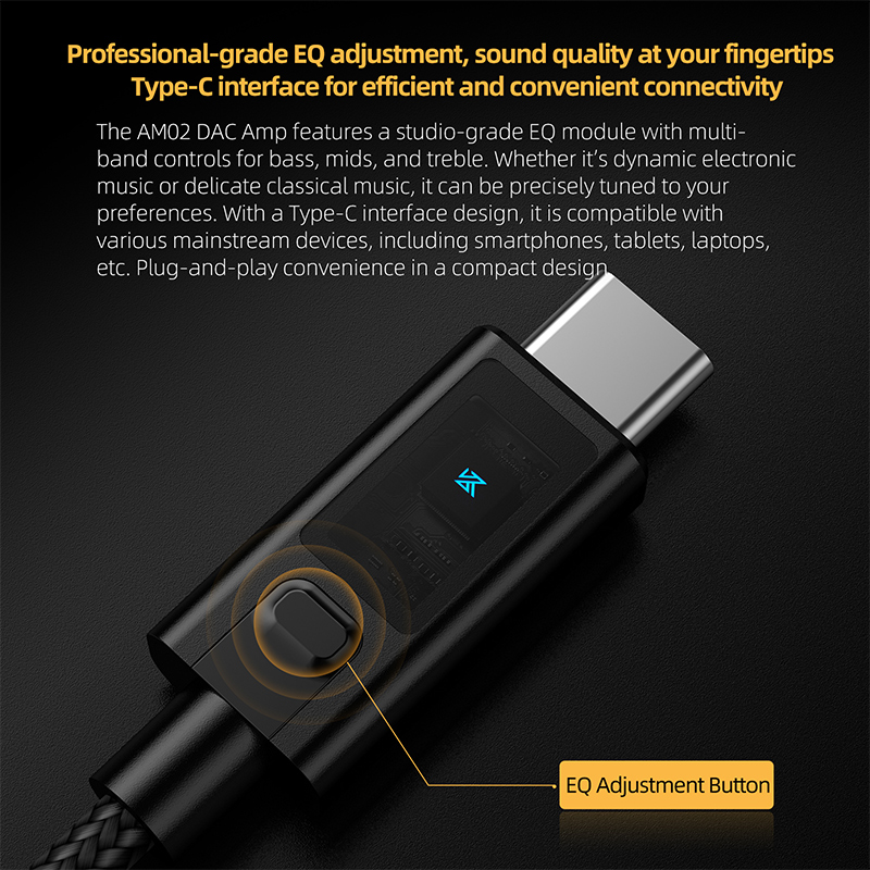 KZ AM02 TYPE-C TO 3.5 с функци – обзор и цена Headphone Amplifier