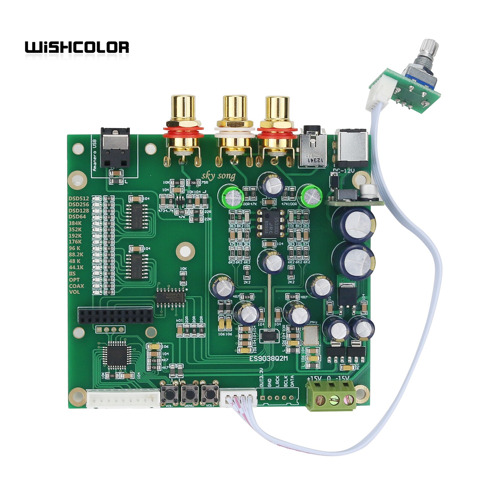 Wishcolor Sky Song ES9038Q2M D – обзор и цена Dac Board