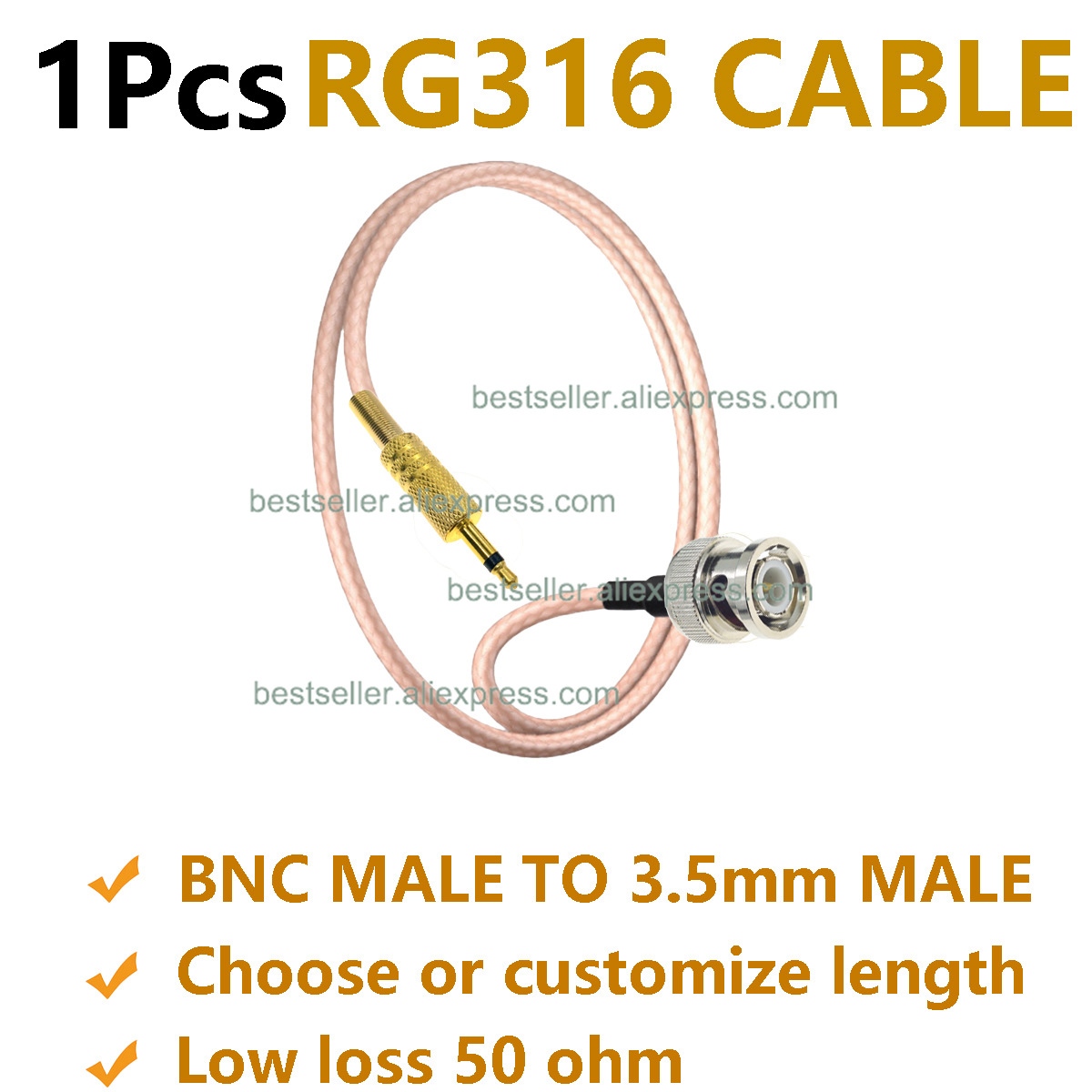 1 шт. RG316 BNC штекер на штек – обзор и цена Audio Jumper Wire